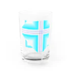 sevenoverlineのcrossroad -icecolor- Water Glass :front