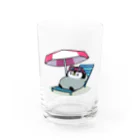 DECORの心くばりペンギン　ビーチver. Water Glass :front