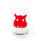 くらげばくだん雑貨店のねむいメンダコ赤塗 Water Glass :front