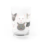 くろまっKのSUZURIショップの3わんにゃん Water Glass :front