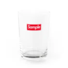 orumsのSample -Red Box Logo- Water Glass :front