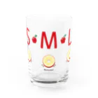 イラスト MONYAAT のML002 SMLTシャツのりんごすたぁ*輪切りのリンゴ Water Glass :front