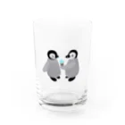 kuchi（口で描く絵）のペンギンの赤ちゃんアイス食べる Water Glass :front