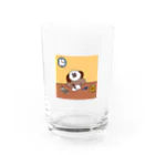 トゥディの顔以外日焼け止め塗り忘れた犬 Water Glass :front