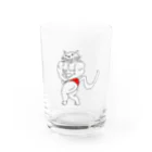 地域猫　那珂川 ねこ ネットワークの猫ニャッチョ💪(KAZU) Water Glass :front