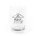 まっつん工房の熱血！サウナ部！【モノクロ】 Water Glass :front