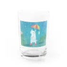 ショップの雨降り_白い生き物 Water Glass :front