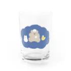 papiko くまさんのシャンプーくまさん　ブルー Water Glass :front