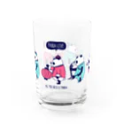 キッチュの横向きパンダ集合 Water Glass :front