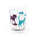 YoakeNecoのよあけねこ　集合 Water Glass :front