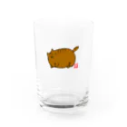 ニャポハウス（NEKO）のデブ猫ニャポポさん(ハンコ) Water Glass :front