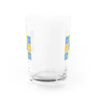 TSUBAME WORKSのTsubame face/blue-yellow Water Glass :front