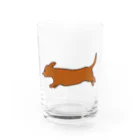 CHOSANAの走る犬 ミニ ブラウン（レッド） Water Glass :front