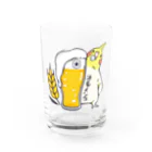 こざくらクラブ（旧店名：ことり雑貨うにうに）の酒豪インコ（オカメインコ　ビールver．） Water Glass :front