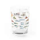 YoakeNecoのおさかな　集合ALL Water Glass :front