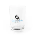 cro_lunaのハスキー（ブルー） Water Glass :front