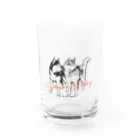 cro_lunaの2匹のハスキー(オレンジ) Water Glass :front