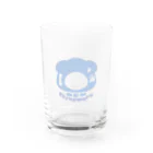 しのまる‎。の【しのまーと。】しのロゴ　クリアグラス青 Water Glass :front