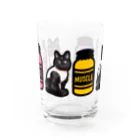 保護猫支援ショップ・パール女将のお宿のマッスルニャンコ Water Glass :front