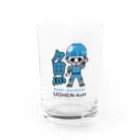 漢字キャラクターあめかちゃんのウオヘンくん Water Glass :front