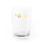 かわいいうさぎの浮かぶ、かわいいひよこ Water Glass :front