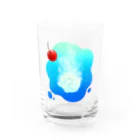 ハコモリストアの溶けゆくクリームソーダちゃん（ブルー） Water Glass :front