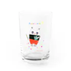 ほんワカヒトやすみの【ヨーロピアン猫シリーズ】おえかき猫ちゃん♪ Water Glass :front