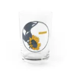 CHIHIROのTシャツ屋さん #chihiroyogaの向日葵/チヒロヨガロゴ入り Water Glass :front