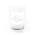 みずいろのたくさん遊んで眠るいぬとねこ Water Glass :front