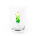 星蜘蛛の巣のぶくぶくメロンソーダ Water Glass :front