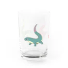 モヒコンの三匹のゆるいトカゲ Water Glass :front