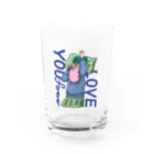 寝不足うさぎのLOVE YOU forever,MOMOKO Water Glass :front