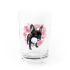 フレブルとパググッズS’IRISERのフレブル　ブリンドル　ボール渡さない Water Glass :front