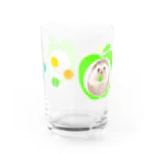 しかイラストの りんご水玉ハリネズミ Water Glass :front