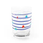 いろんな描いた絵のやつのボーダーチャプチャプ Water Glass :front