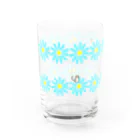 さとぽん商店の青いお花ちゃんかくれんぼレトロ風グラス Water Glass :front