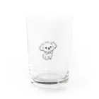 Link0723のマルプーちゃん　ホワイト　ゆるめ Water Glass :front