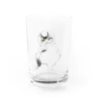 竜胆のおいら去勢中猫 線画 Water Glass :front