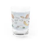 ねこてぃぶの仲良しお魚シリーズとお花 Water Glass :front