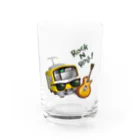 Train Kids! SOUVENIR SHOPの黄色い電車 「 音楽大好き ! 」 Water Glass :front