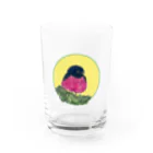 Nellyhime のアートのスズメ (Pink Robin) Water Glass :front