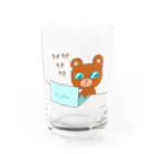 ゆずずショップのパソコンカタカタくまくま Water Glass :front