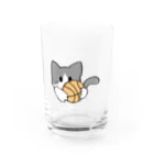 グリヴェール森の雑貨のねこ【灰/白】 Water Glass :front