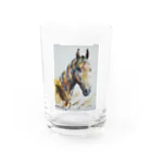 永久凍土の国の白夜の黄金の馬２０２１ Water Glass :front