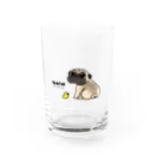 Up Tailのパグ Water Glass :front