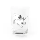 ３２１６の毛繕いの猫 Water Glass :front