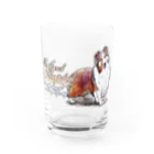 オリジナル工房プリントンのシェットランドシープドッグ イラストプリント Water Glass :front