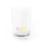 小鳥のおみせやさんの色とりどりのトリ Water Glass :front