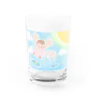 もえの。shop ♡♡のにじいろ日和。～morning jump!～ Water Glass :front