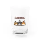 Up Tailのゆる猫３匹 Water Glass :front